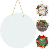 Sublimation Door Hanger Outdoor Hanging Vertical Sign Welcome Wreaths Front Door Round Wood Hanging Front Door Sign for Home, Garden,Yard, Bar Jetec