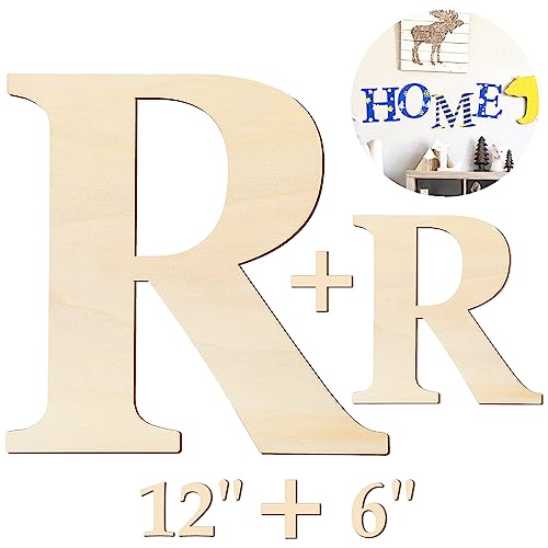 Large Wooden Letters 12 inch Wood Letters for Crafts Projects Small Wooden Letters 6 inch for Wall Decor Home Decor Birthday Party Wedding HEKOOLA