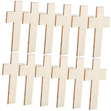 50pcs Easter Cross Cutouts Wood Crafts Unfinished Cross Unfinished Wood Cross Unfinished Blank Cross Craft Wood Chips Cross Embellishments Wood Toy SUPVOX