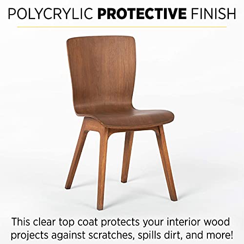 Minwax 233334444 Polycrylic Protective Wood Finish, Clear Satin, ½ Pint - WoodArtSupply