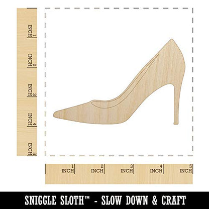 High Heel Pump Shoe Unfinished Wood Shape Piece Cutout for DIY Craft Projects - 1/4 Inch Thick - 4.70 Inch Size - WoodArtSupply