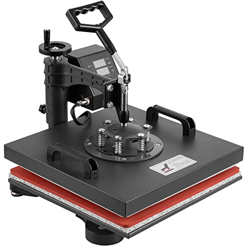 SHZOND Heat Press 8 in 1 Heat Transfer Machine, 15x15 Inch Swing Away Transfer Sublimation Heat Press Machine for T Shirts, Hats, Mugs and Plates (8 SHZOND