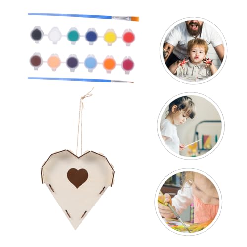 SEWOART 1 Set Bird House Wooden Birds Unfinished Birdhouse Bird Feeding House Kids Paint Bird Nest DIY Painting Bird Huse DIY Bird DIY Wood SEWOART