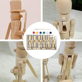 Sizet Unfinished Wood Nutcracker Ornaments Unpainted Mini Wooden Figurines, Set of 6 Sizet