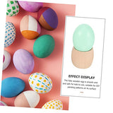 DECHOUS 1 Set Easter Eggs Unfinished Wooden Egg Wooden Egg Stand Wooden Egg Holder Easter Egg Cup Wooden Fake Eggs Artificial Food Props Easter Egg DECHOUS