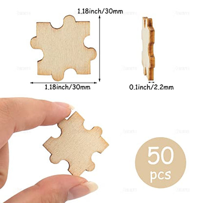 AUEAR, Unfinished Wooden Blank Jigsaw Freeform Blank Wood Piece for DIY for Crafts Arts Card Making (50 Pack) - WoodArtSupply