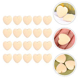 EXCEART 20Pcs Log Color Peach Heart Wooden Shapes to Paint Wooden Loose Beads Heart Wooden Embellishments Wooden Hearts for Wood Heart Cutouts Wood EXCEART