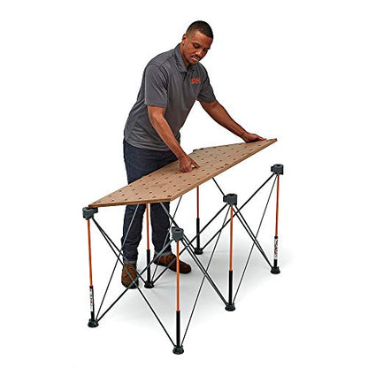 BORA Centipede CK6S 30 inch height Portable Work Stand, Includes 4 X-Cups, 4 Quick Clamps, Carry Bag, Portable Work Support Sawhorse, 2Ft x 4Ft, 30