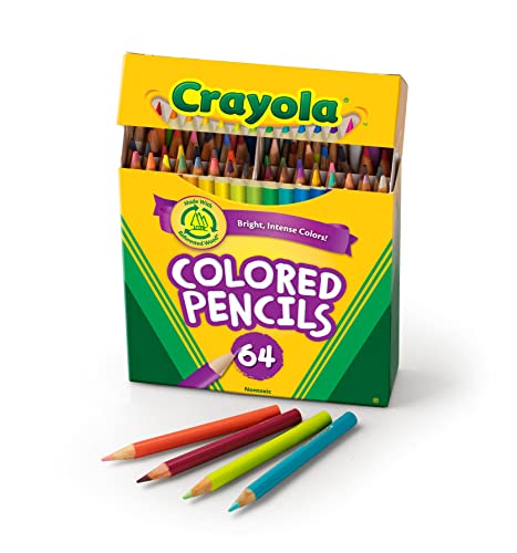 Crayola Mini Colored Pencils (Colors may vary), Coloring Supplies for Kids, 64 Count, Gift - WoodArtSupply