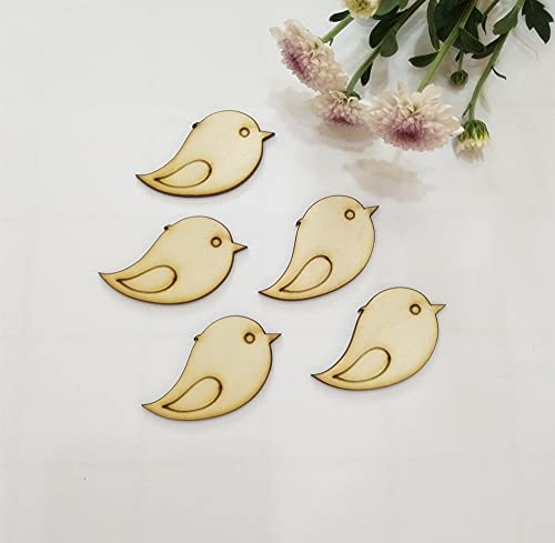 50pcs Mini Wooden Bird Shapes, DIY Wood Birds Blank for Art Projects Craft Decoration Gift Decoupage Ornament Craft Supply Unpainted (1'') XIAOYUE