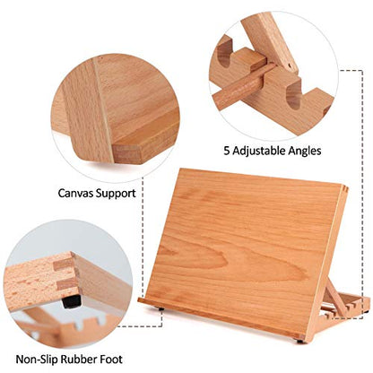 Falling in Art 5-Position Wood Drafting Table Easel Drawing and Sketching Board, 16 1/2 Inches by 12 1/8 Inches - WoodArtSupply