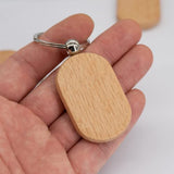 TFoRibbon Blank Wooden Key Tag Key Chain Rectangle Wood Engraving Blanks 20 Pack TFoRibbon