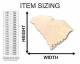 Unfinished Wood South Carolina Shape - State - Craft - up to 24" DIY 24" / 1/4" 24 Hour Crafts