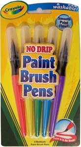 Crayola LLC : Paint Brush Pens, Washable, Nontoxic, 5/PK, Assorted -:- Sold as 2 Packs of - 5 - / - Total of 10 Each Crayola