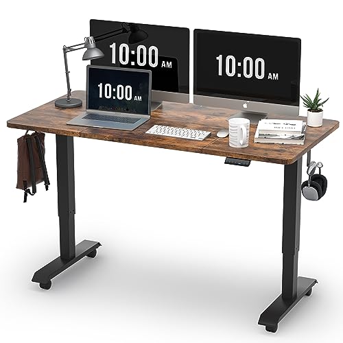 Monomi Electric Standing Desk, Height Adjustable Desk 55x 28 Inches, Ergonomic Home Office Sit Stand Up Desk with Memory Preset Controller (Black - WoodArtSupply