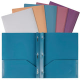 Mr. Pen- Plastic Folders with Pockets and Prong, 5 Pack, Assorted Colors, Pocket Folders, Folders with Prongs, File Folders with Fasteners, 2 Pocket Mr. Pen