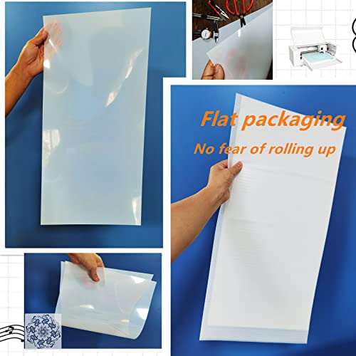 BANLTRE 12 x 24 inch 10 Sheets 7.5 mil Mylar Sheet Milky Translucent PET Blank Stencil Making Sheet for Cricut, Silhouette, Cut Tool Template - WoodArtSupply