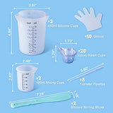 LET'S RESIN Silicone Measuring Cups, 450ml Accurate 2 Scales & 100ml Durable Measuring Cups, Epoxy Mixing Cup,Silicone Stirring Sticks, Easy Clean LET'S RESIN