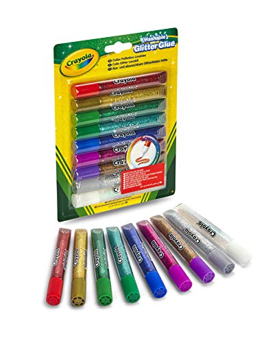 Crayola Washable Glitter Glue Pens, 9 Count, Colors may vary Crayola