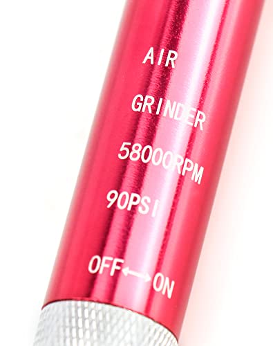 QWORK Air Micro Grinder, 1/8" Mini Pencil Polishing Cutting Tool Pneumatic Pencil Die Grinder, 65000 RPM Free Speed QWORK