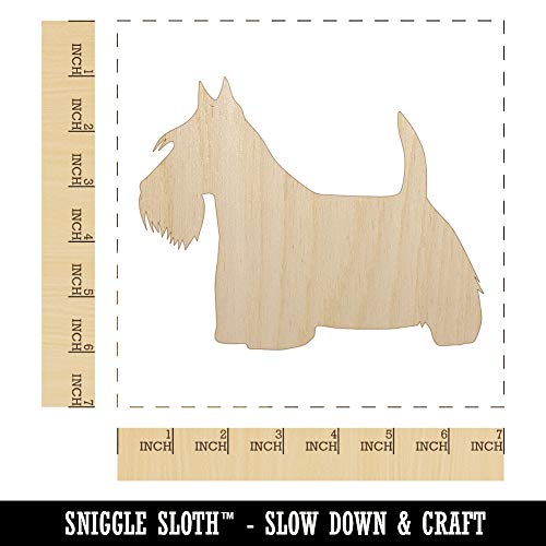 Scottish Terrier Scottie Dog Solid Unfinished Wood Shape Piece Cutout for DIY Craft Projects - 1/4 Inch Thick - 6.25 Inch Size Sniggle Sloth