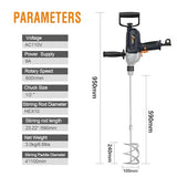 MAXXT Drill Mixer Set with Spade Handle 1/2 inch Electric Corded Mixing Drill Machine 9A Motor Concrete Mud Mixer MAXXT