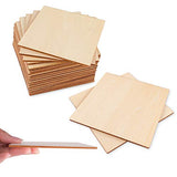 50 Pack Unfinished Wood Square Blank Pieces Natural Wooden Slices for Arts & Crafts, Painting DIY Decorations, Burning & Staining (4" Inch) Super Z Outlet