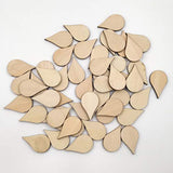 ARTIBETTER Wedding Decor 100 Pcs 30x18mm Wooden Slices Blank Unfinished Wood Teardrop Shaped Wooden Crafts Wood Cutout Ornament for DIY Art Craft ARTIBETTER