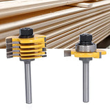 Domino Joiner, Slot Cutter Router Bit 3 Wing Adjustable 2Pcs for Particle Board for Solid Wood for Plywood for Medium Density Fiberboard Shanrya