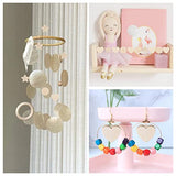 OLYCRAFT 150Pcs Natural Wood Beads Star Wood Beads Heart Round Unfinished Wooden Loose Beads Spacer Beads with Hole for Craft DIY Jewelry Making - 3 OLYCRAFT