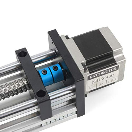 RATTMMOTOR EBX1605 400mm / 15.75" CNC Linear Stage Actuator, Double Optical Axis Linear Slide Rail and 1605 Ball Screw CNC Linear Motion Rail Guide RATTMMOTOR