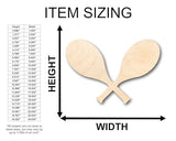 Unfinished Wood Crossed Tennis Rackets Shape - Craft - up to 36" DIY 30" / 3/4" 24 Hour Crafts