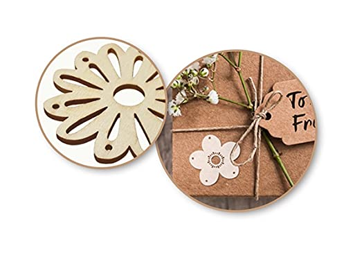 CraftMedley Miniature Laser Cut Wood Shapes - Flowers - 8 Pieces (4 Large, 2 Small), Brown - WoodArtSupply