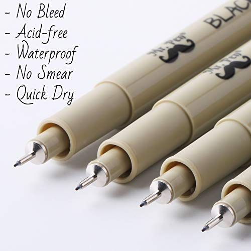 Mr. Pen- Black Fineliners, 0.25mm, 4 Pack, Bible Pens No Bleed, Fine Tip, Ultra Fine, Black Art Pens Mr. Pen