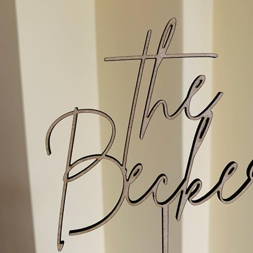 Personalized Wedding Wood Cake Topper, Custom Cake Topper, Handwritten Last Name, Anniversary Cake Topper, Mr and Mrs, Bride & Groom, Calligraphy FranJohnsonHouse