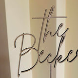 Personalized Wedding Wood Cake Topper, Custom Cake Topper, Handwritten Last Name, Anniversary Cake Topper, Mr and Mrs, Bride & Groom, Calligraphy FranJohnsonHouse