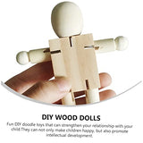 EXCEART 3pcs White Embryo Robot Peg People Kit Unfinished Robot Unfinished Peg Dolls Peg People Toys Blank Peg People Craft Blank Wood Doll Figures EXCEART