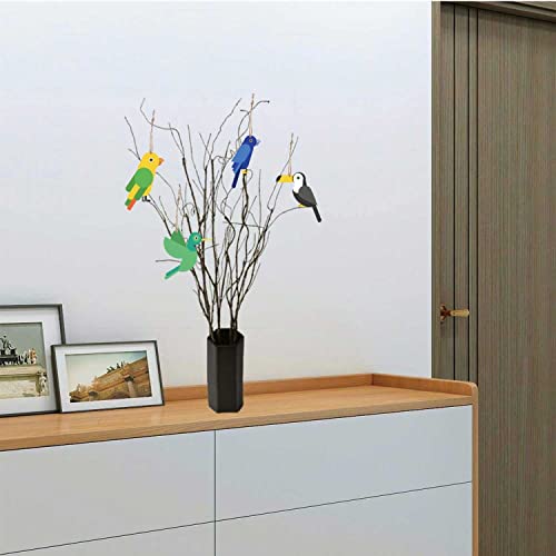 Unfinished Wooden Cutouts Bird Wood Hanging Ornaments Flower Wood Slices Embellishments Blank Wooden Paint Crafts for Kids Painting, DIY Crafts Home Bunhum