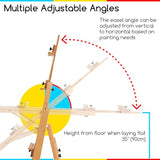 MEEDEN Versatile Studio H-Frame Easel - All Media Adjustable Beech Wood Studio Easel, Painting Floor Easel Stand, Movable and Tilting Flat Available, MEEDEN
