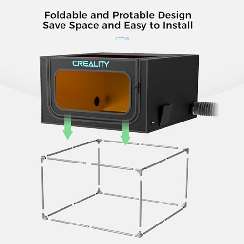 Creality Laser Engraver Enclousre Pro,Fireproof and Dustproof Protective Cover with Exhaust Fan 4000RPM,28.3 x 28.3x 15.7in Against Odor and Noise - WoodArtSupply