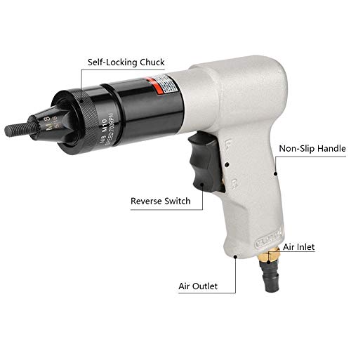 Pneumatic Riveting Gun Pull Nut Automatic Air Riveter Nut Gun Tool Akozon