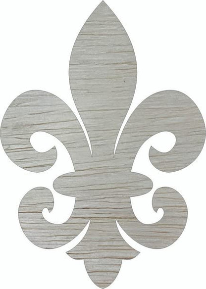 Fancy Fleur De Lis Wooden 8" Cutout, Unfinished Wood Basic Shape