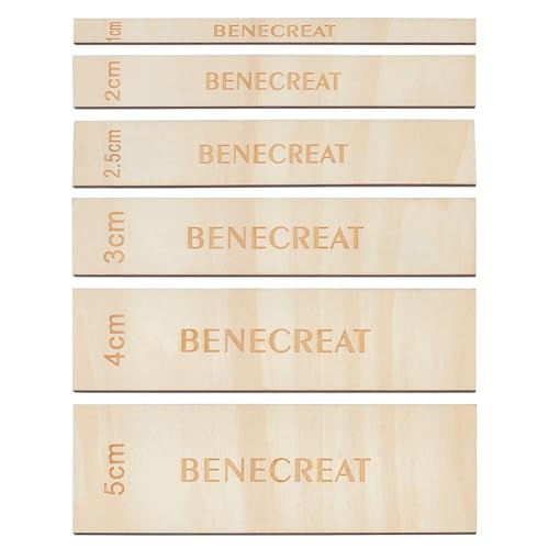 BENECREAT 6 Pcs Wooden Macrame Separator Tool 0.4-2 Inch Spacer Guide Auxiliary Rulers, Spacers Fringe Lace Fibre Support Tools for Making Macrame BENECREAT