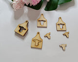 40pcs of Wood Cow Head Earring Blanks,Blank Sublimation Cow Tag/Post/Stud Animal Earrings (2'') MEYA