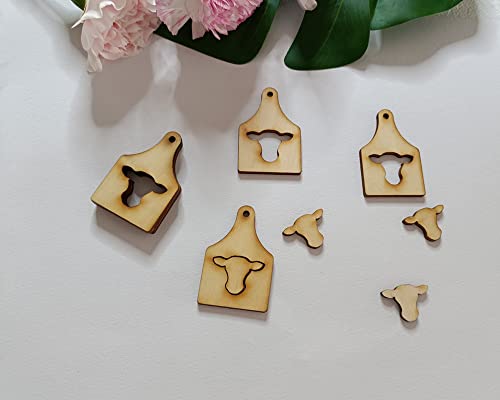 40pcs of Wood Cow Head Earring Blanks,Blank Sublimation Cow Tag/Post/Stud Animal Earrings (2'') - WoodArtSupply