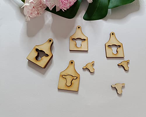40pcs of Wood Cow Head Earring Blanks,Blank Sublimation Cow Tag/Post/Stud Animal Earrings (2'') MEYA