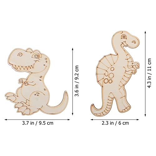 Totority 20pcs Dinosaur Wooden Cutouts for Crafts DIY Wood Cutout Unfinished Painting Wooden Pieces Slices DIY Arts Crafts Supplies Totority