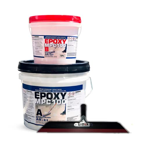 Clear Epoxy Resin Coating for Floors & Counter Tops, 100% Solids, Self Leveling - 3 Gallon Kit + Latux Squeegee - WoodArtSupply