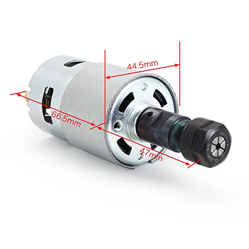 RATTMMOTOR DC Motor CNC 775 Spindle Motor 100W 12-24VDC 20000RMP + ER11 Collet for DIY Mini CNC Router 3018 3018Pro 3018Pro-Max 3018Pro-N 1610 RATTMMOTOR