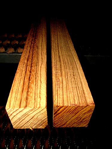 Parahita Store - Two (2 Pcs) 2" X 2" X 24" Long Kiln Dried Zebrawood Turning Blanks Lathe Block Wood - Premium Quality Wood - Wood Working - Parahita Store